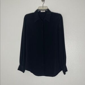 BABATON ARITZIA Academy 100% Silk Blouse Modern Black Size Small